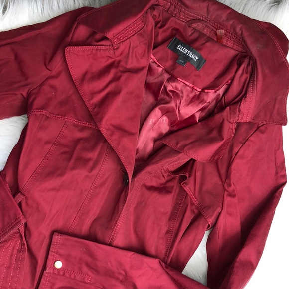 Ellen Tracy Jackets & Blazers - ELLEN TRACY RED RAIN COAT